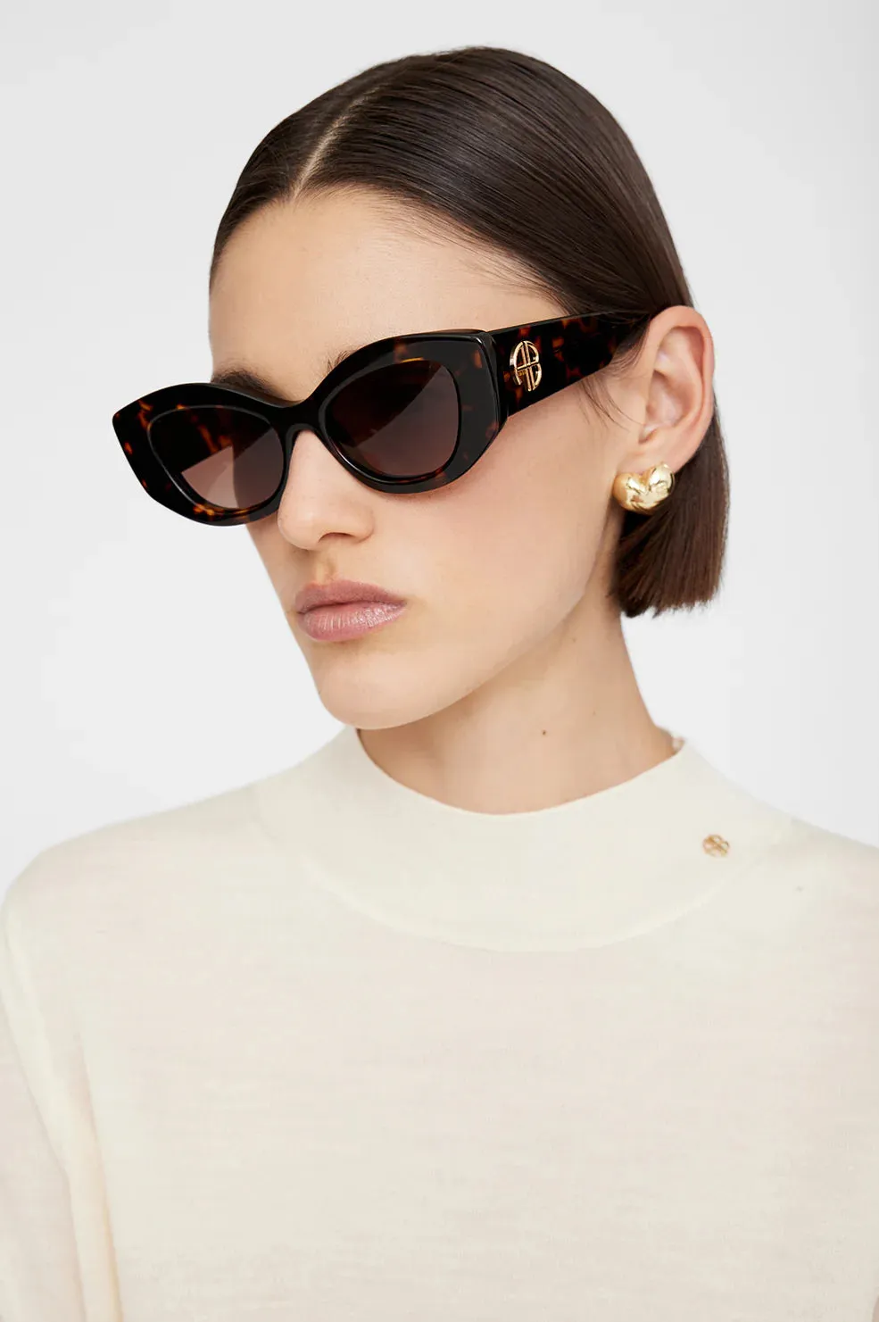 Anine Bing Rennes Sunglasses - Dark Tortoise