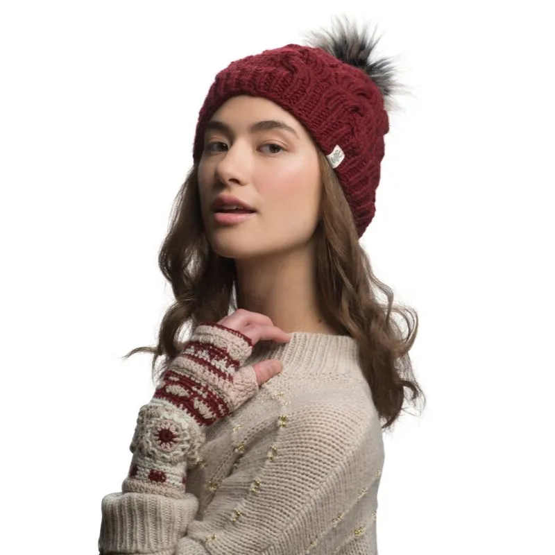Boheme Cable Beanie w/ Faux Fur Pom