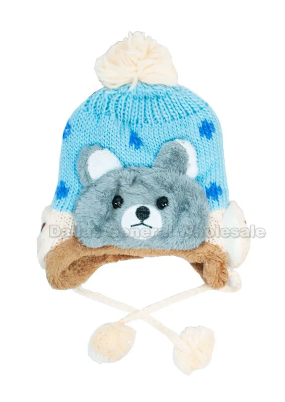 Boys Fur Lining Toboggan Beanie Hats Wholesale