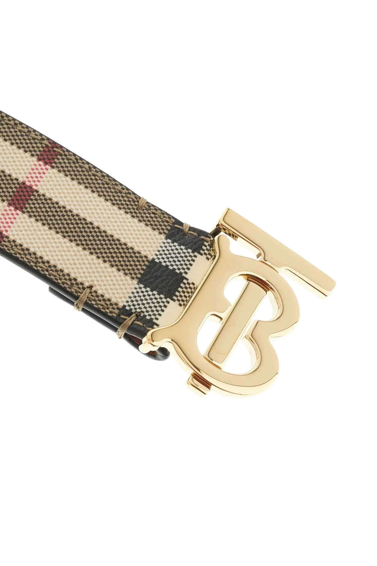 Burberry Ered Belt In Coated Canvas With Tb Logo