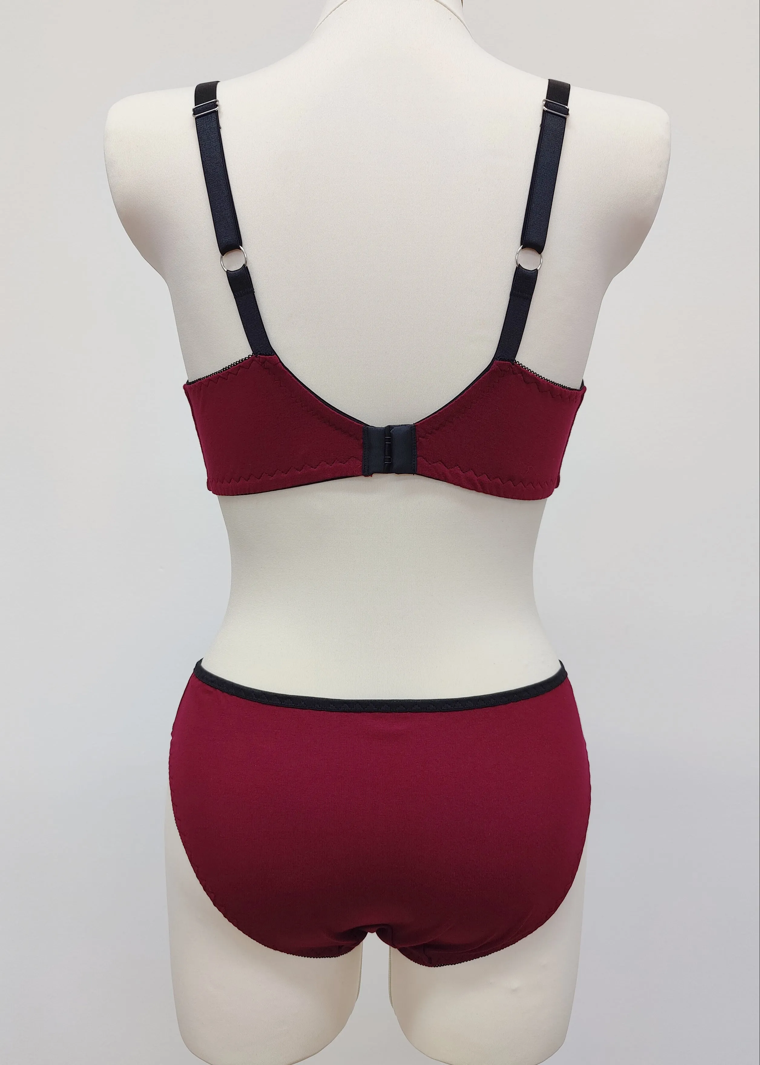 Burgundy red OLIVIA cotton Bralette
