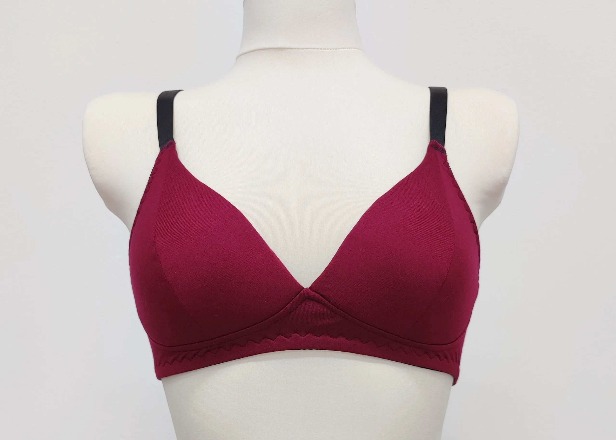 Burgundy red OLIVIA cotton Bralette
