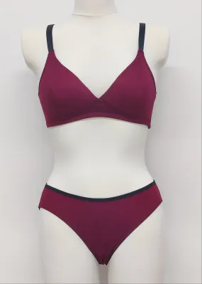 Burgundy red OLIVIA cotton Bralette