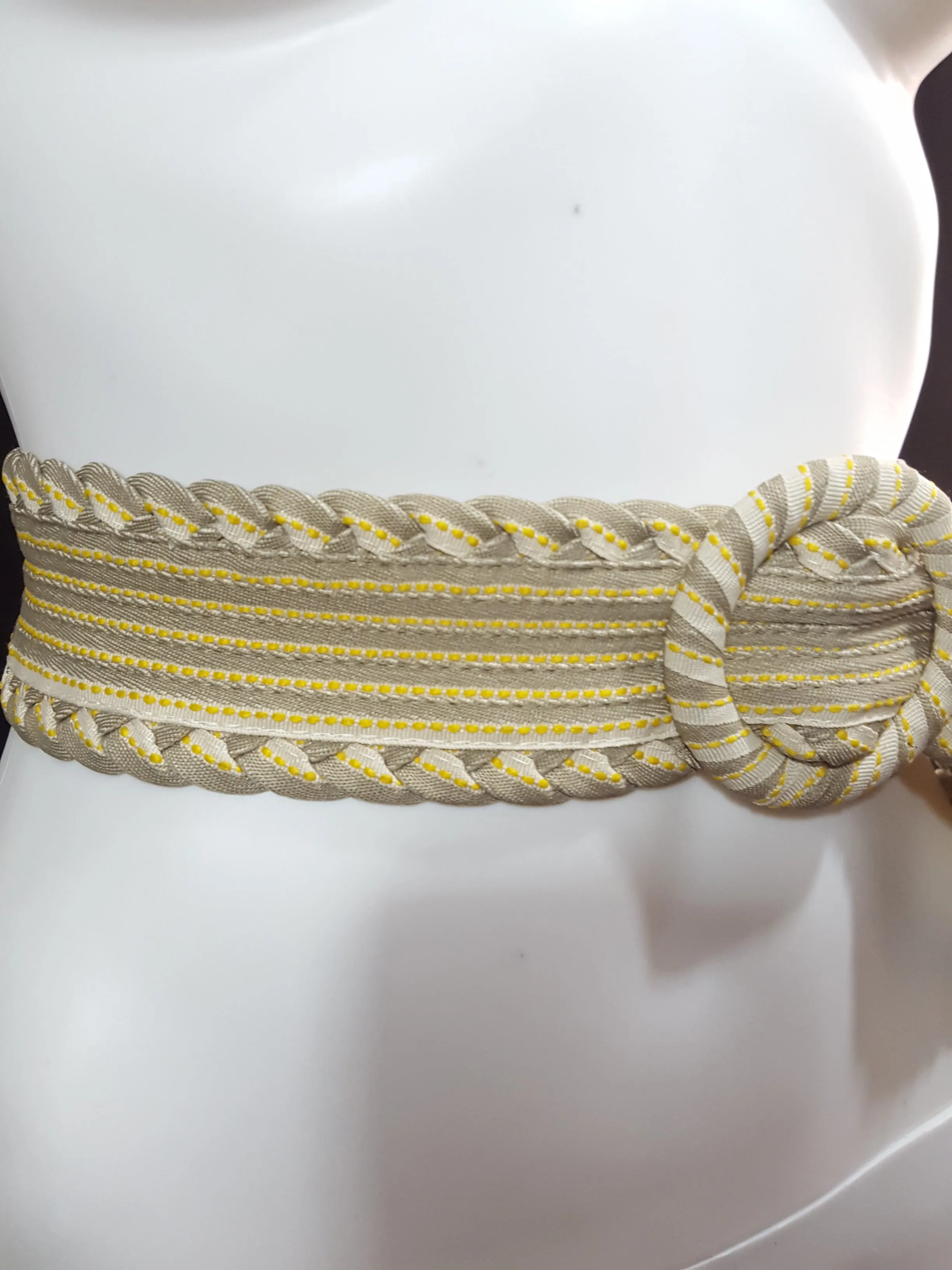 Canvas Braided Trim Belt Size S/M
