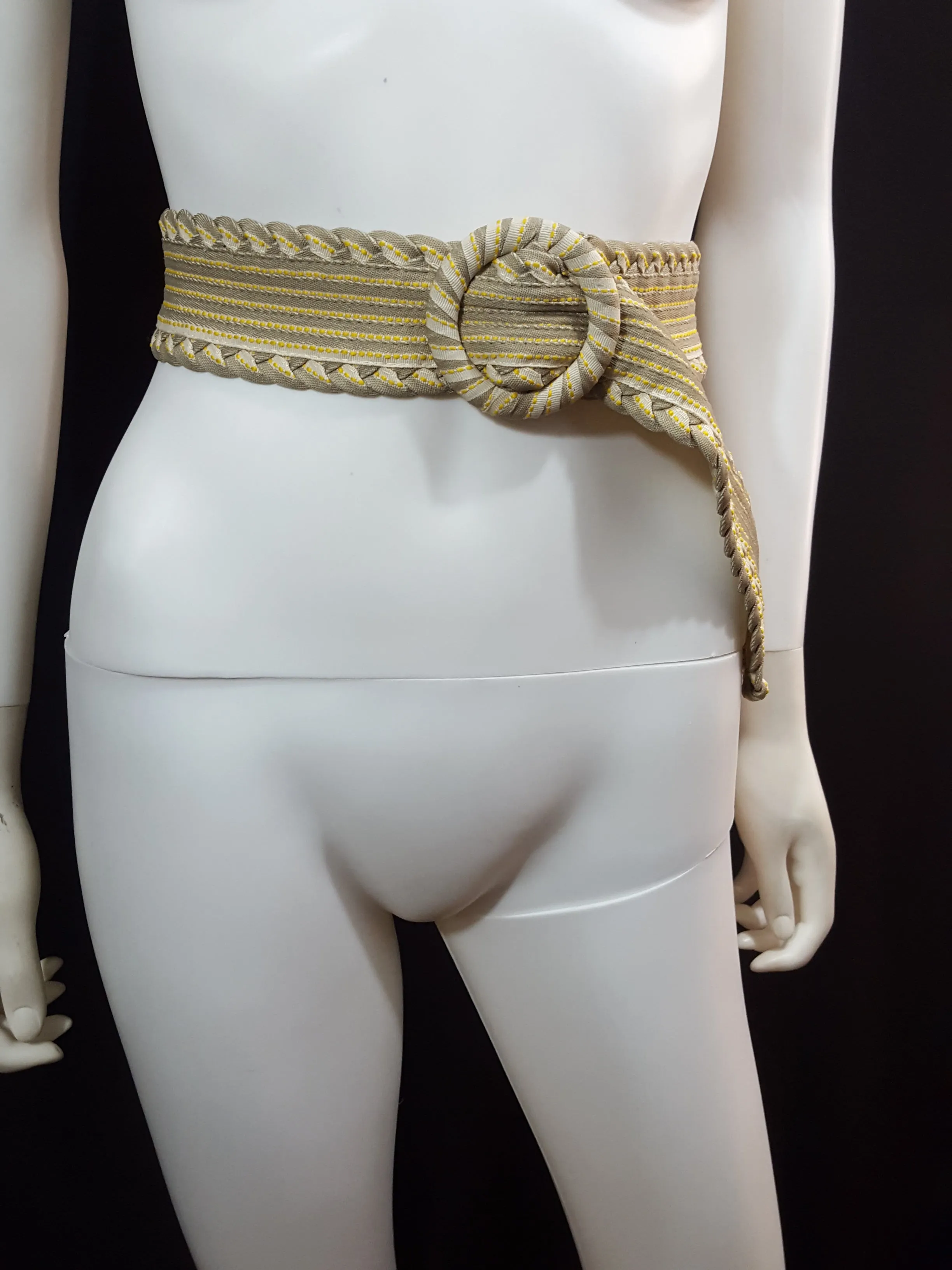 Canvas Braided Trim Belt Size S/M