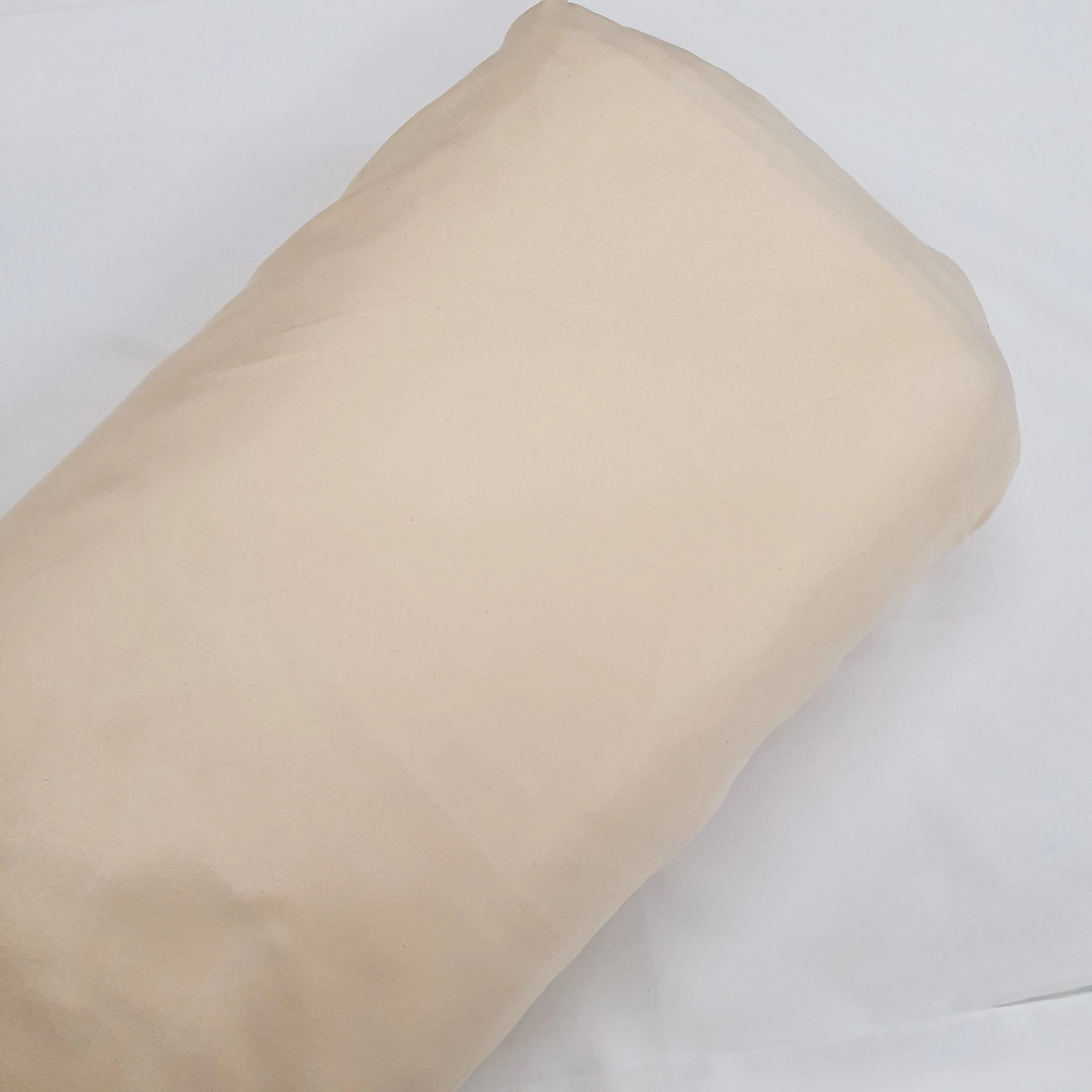 Cream Solid Suede Fabric