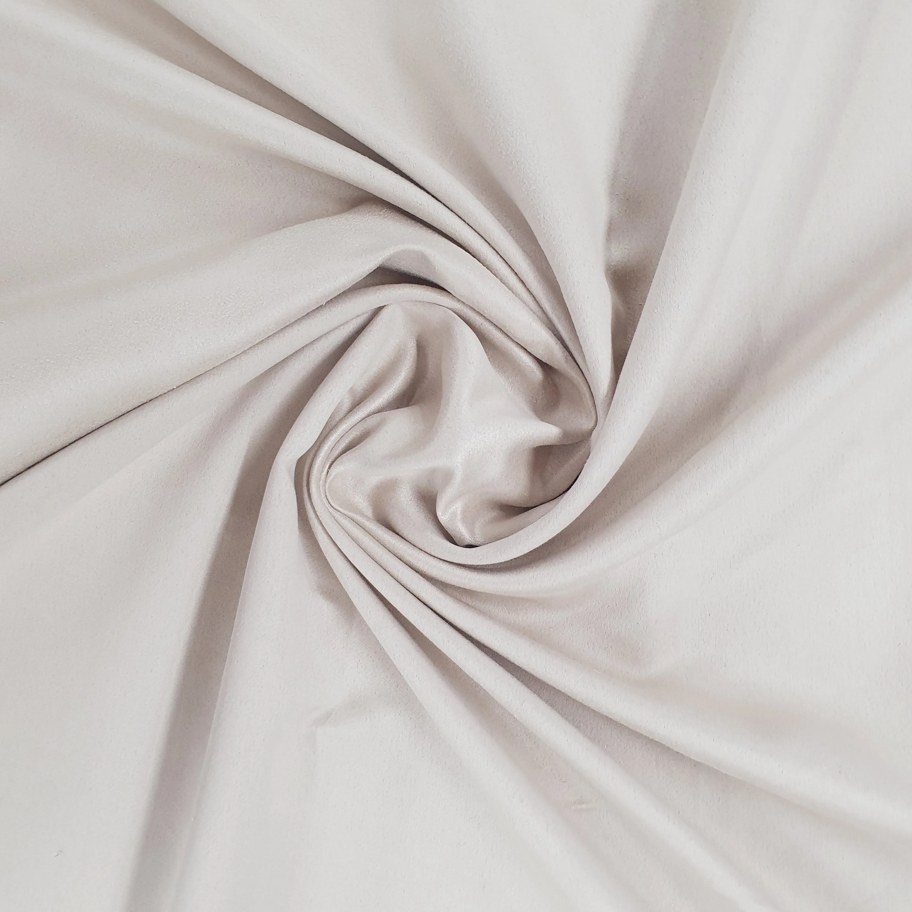 Cream Solid Suede Fabric