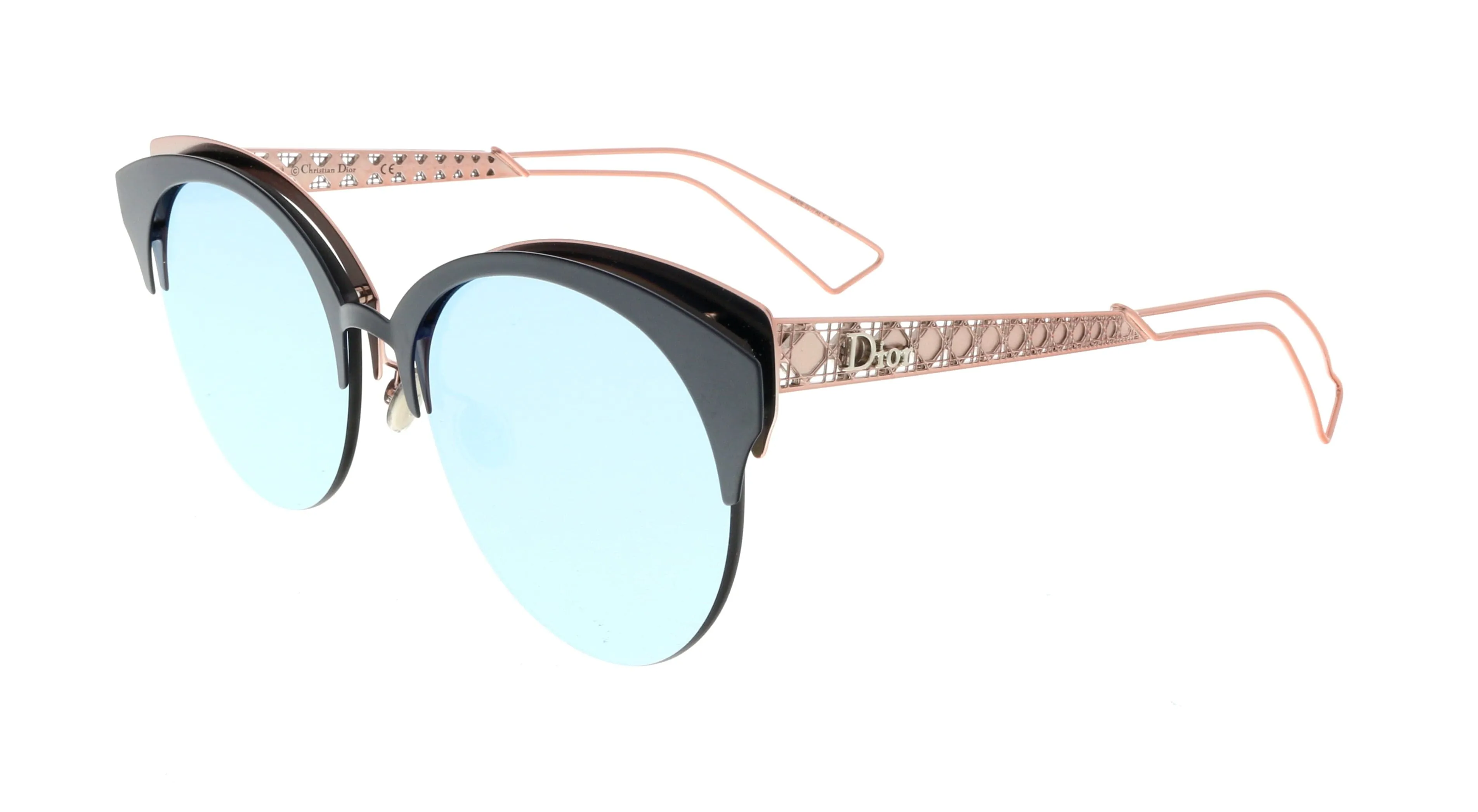 DIOR AMACLUB 0FBXA4 Blue/Black Round Sunglasses
