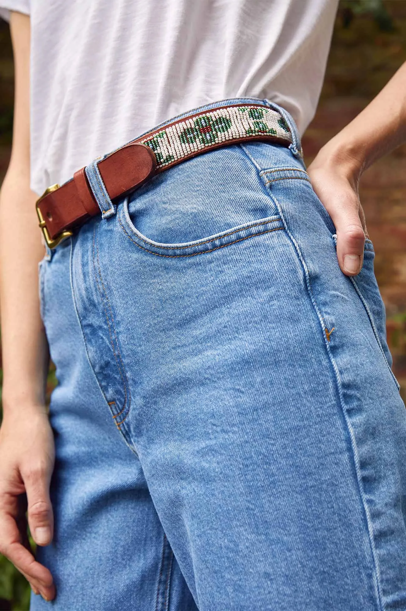 Flower Belt | White/Green