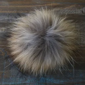 Jimmy Beans Wool Fur Pom Poms - Natural - Snap (6")
