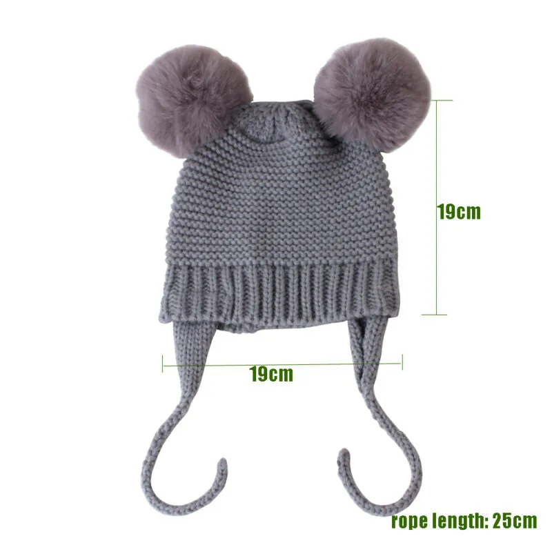 Knitted Wool Fuzzy Ball Beanie