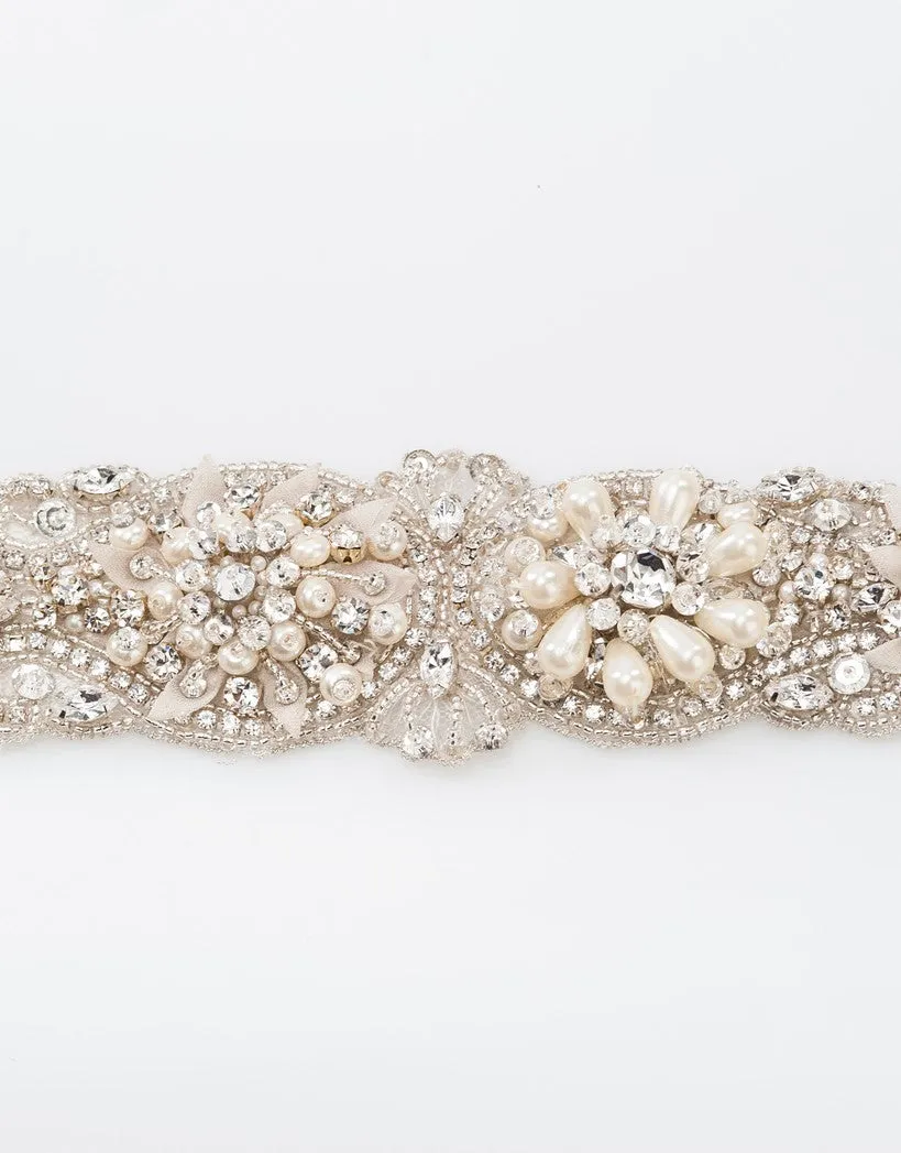 LOANE bridal beaded belt - W-SB046