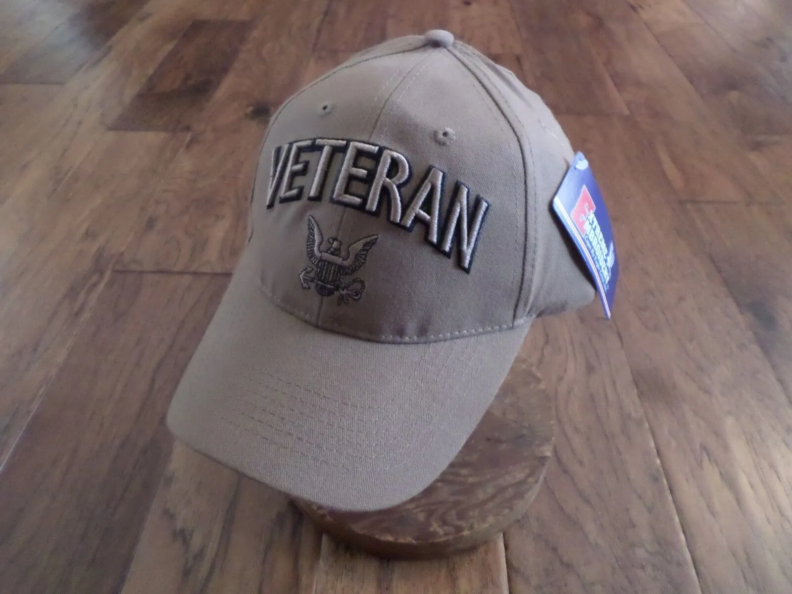 NEW U.S NAVY VETERAN COYOTE BROWN HAT 3D EMBROIDERED RAISED LETTERS BALL CAP