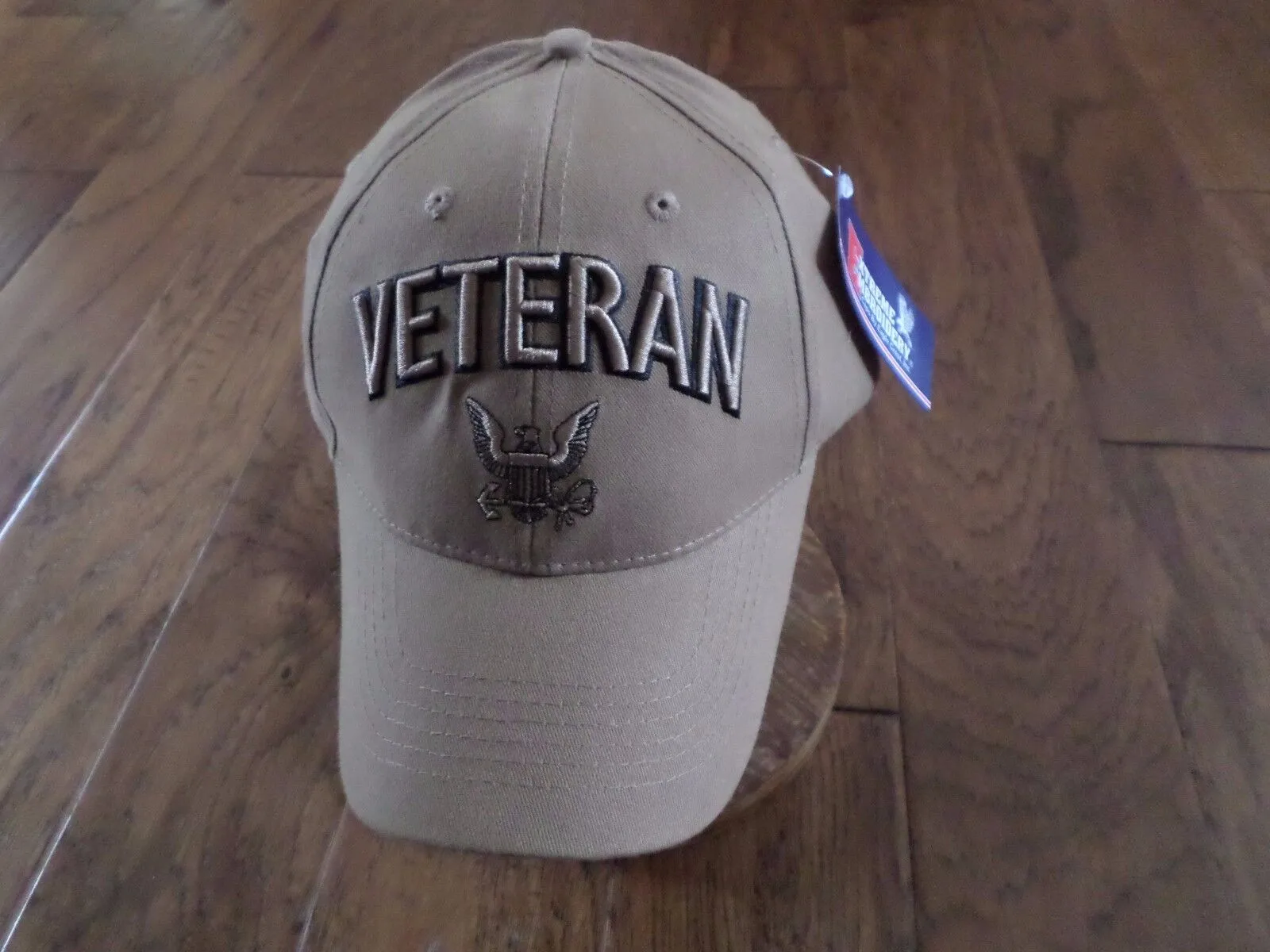 NEW U.S NAVY VETERAN COYOTE BROWN HAT 3D EMBROIDERED RAISED LETTERS BALL CAP