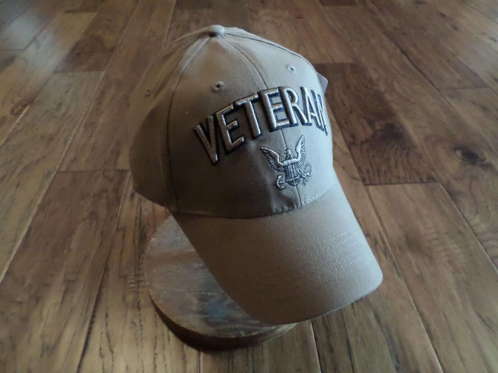 NEW U.S NAVY VETERAN COYOTE BROWN HAT 3D EMBROIDERED RAISED LETTERS BALL CAP