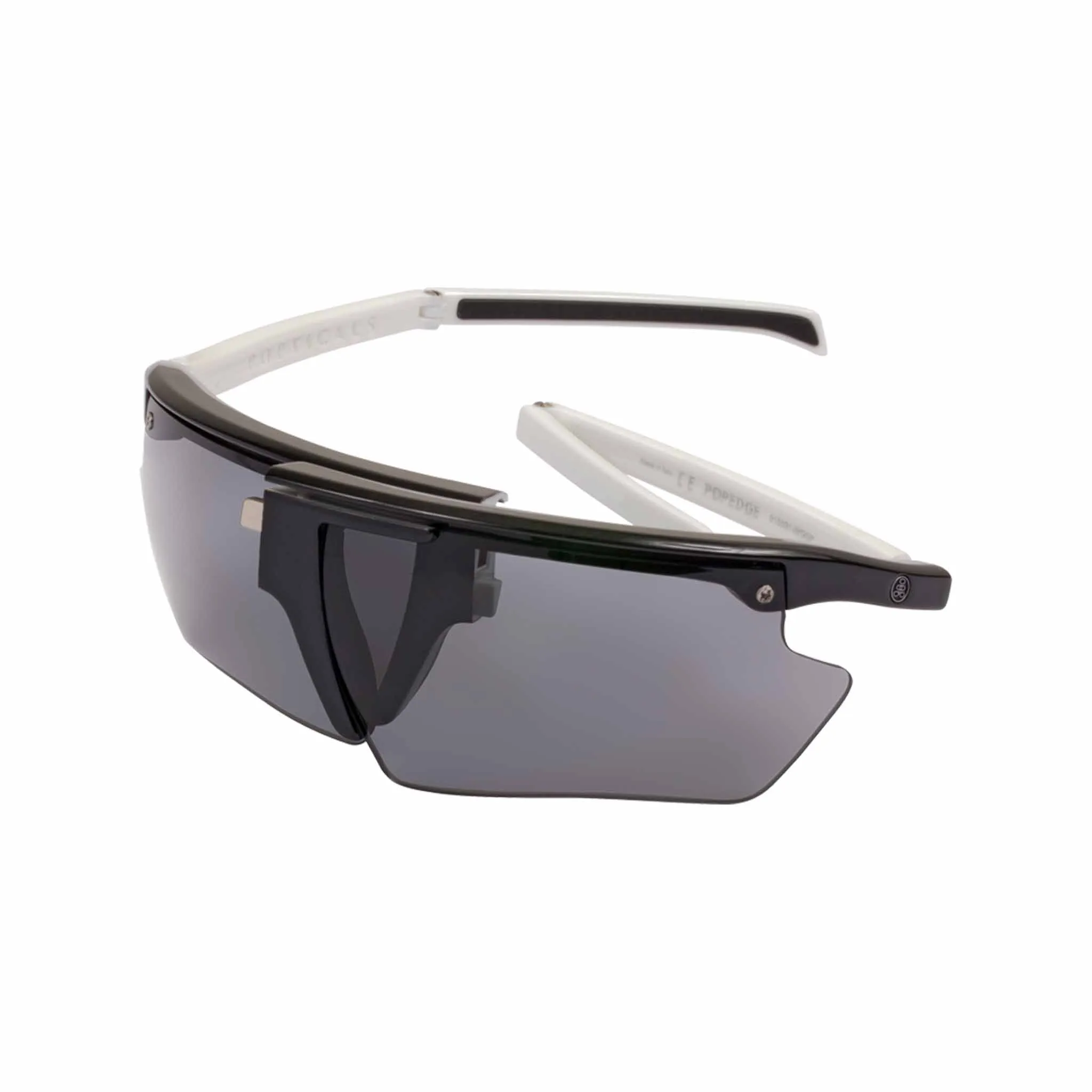 POPEDGE | Polarized, Gloss Black/White, Gray Lens, Small