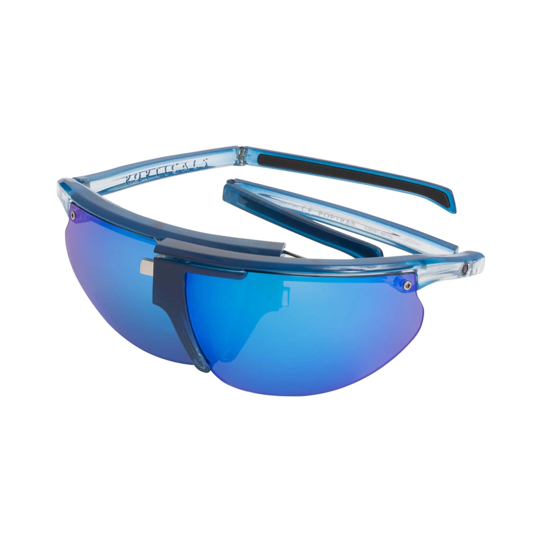 POPTRAIL | Polarized, Gloss Blue/Crystal, Blue Mirror, Small