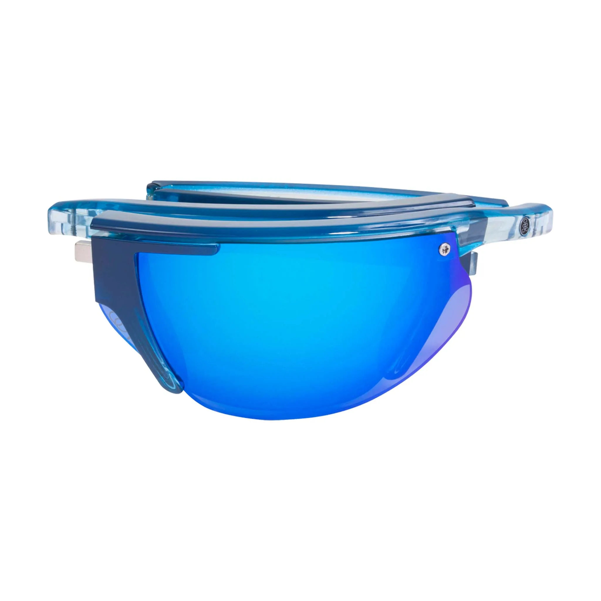 POPTRAIL | Polarized, Gloss Blue/Crystal, Blue Mirror, Small