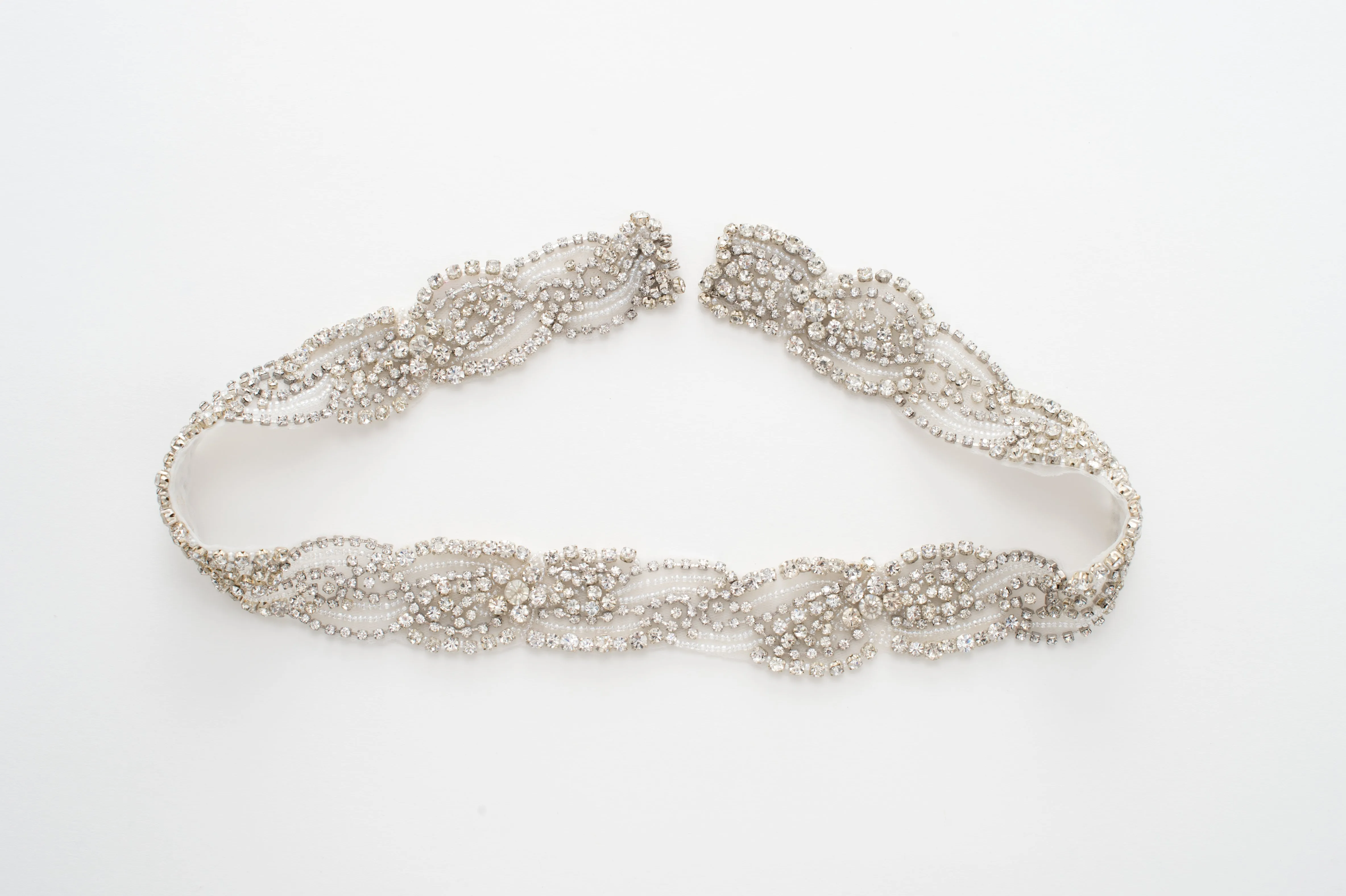 wavy crystal beaded belt - style 20052